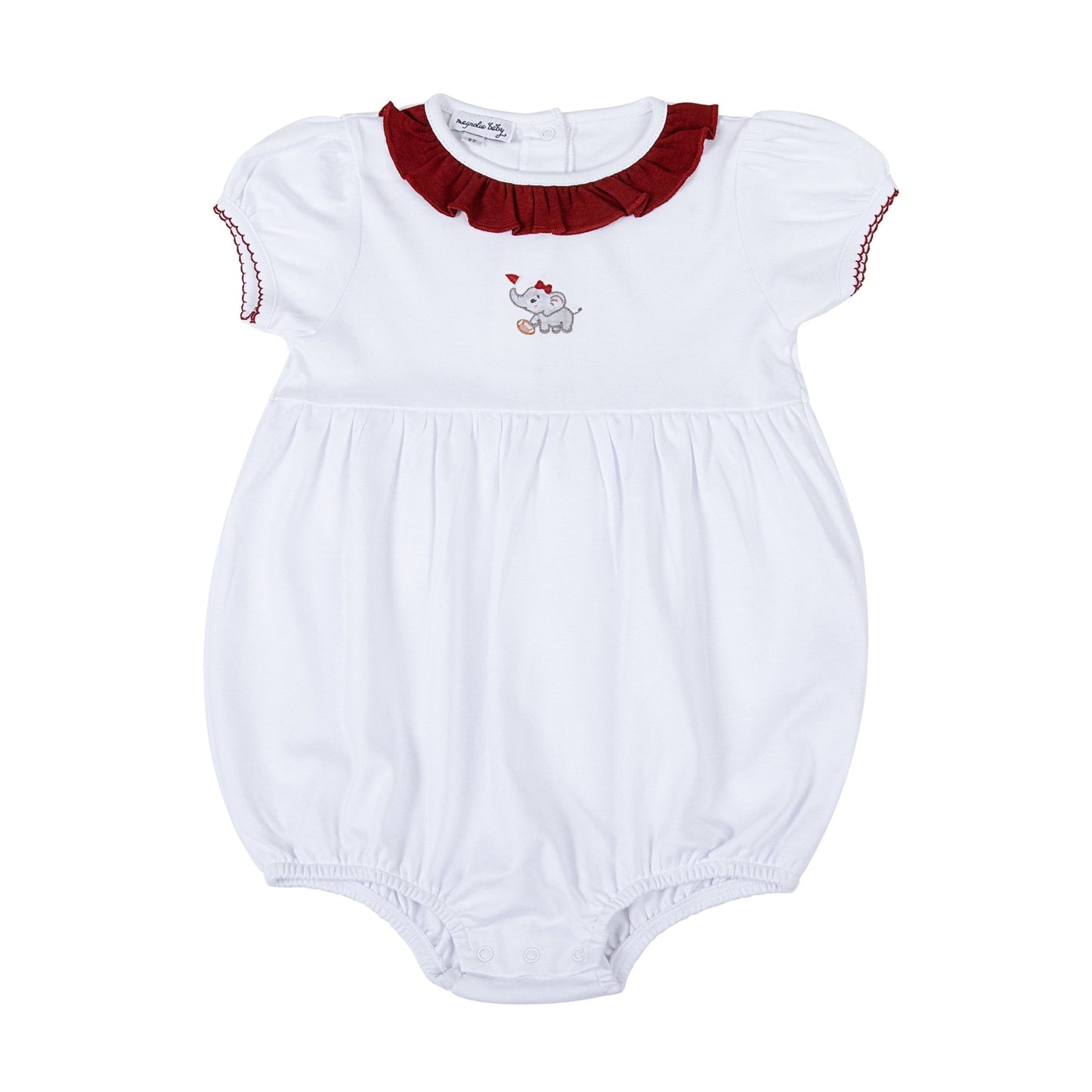Elephant Football Classics Embroidered Girl Bubble - Magnolia BabyBubble