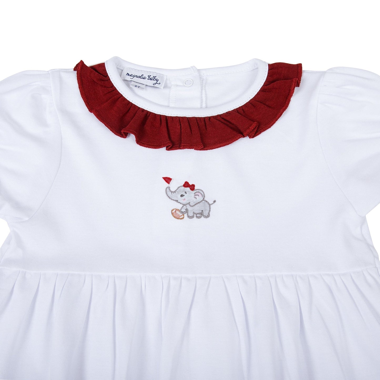 Elephant Football Classics Embroidered Girl Bubble - Magnolia BabyBubble