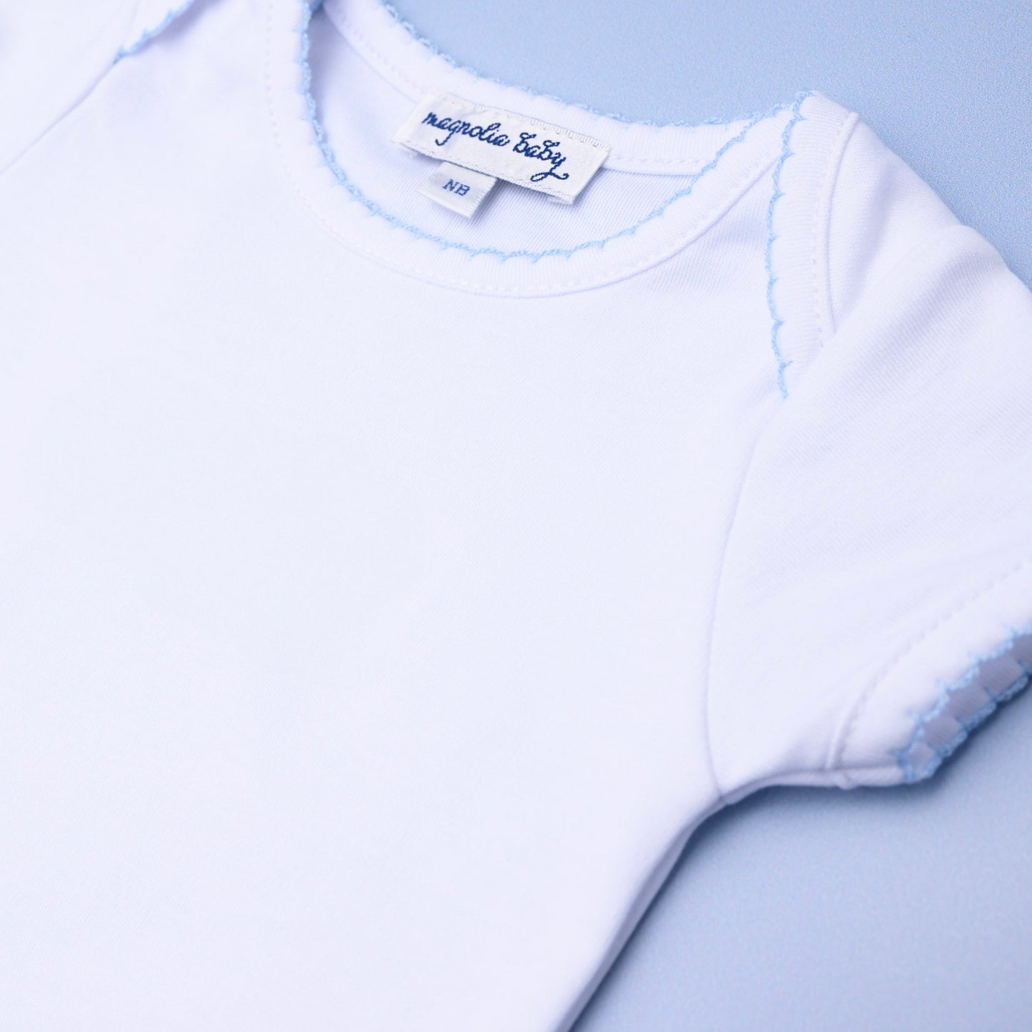 Essentials Bodysuit with Blue Trim - Magnolia BabyBodysuit