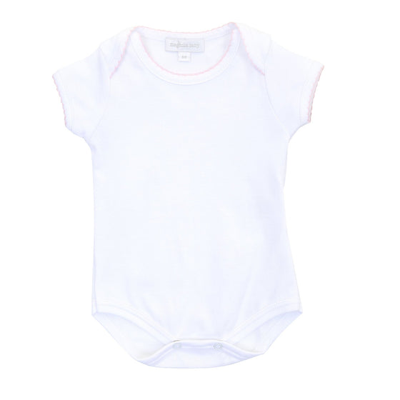 Essentials Pink Trim Short Sleeve Bodysuit - Magnolia BabyBodysuit