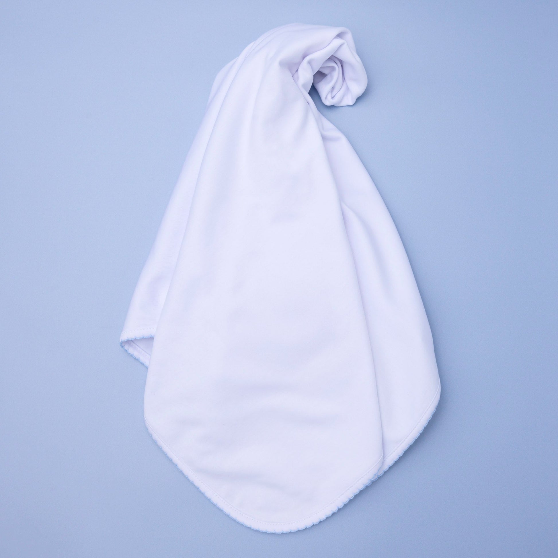 Essentials Receiving Blanket with Blue Trim - Magnolia BabyReceiving Blanket
