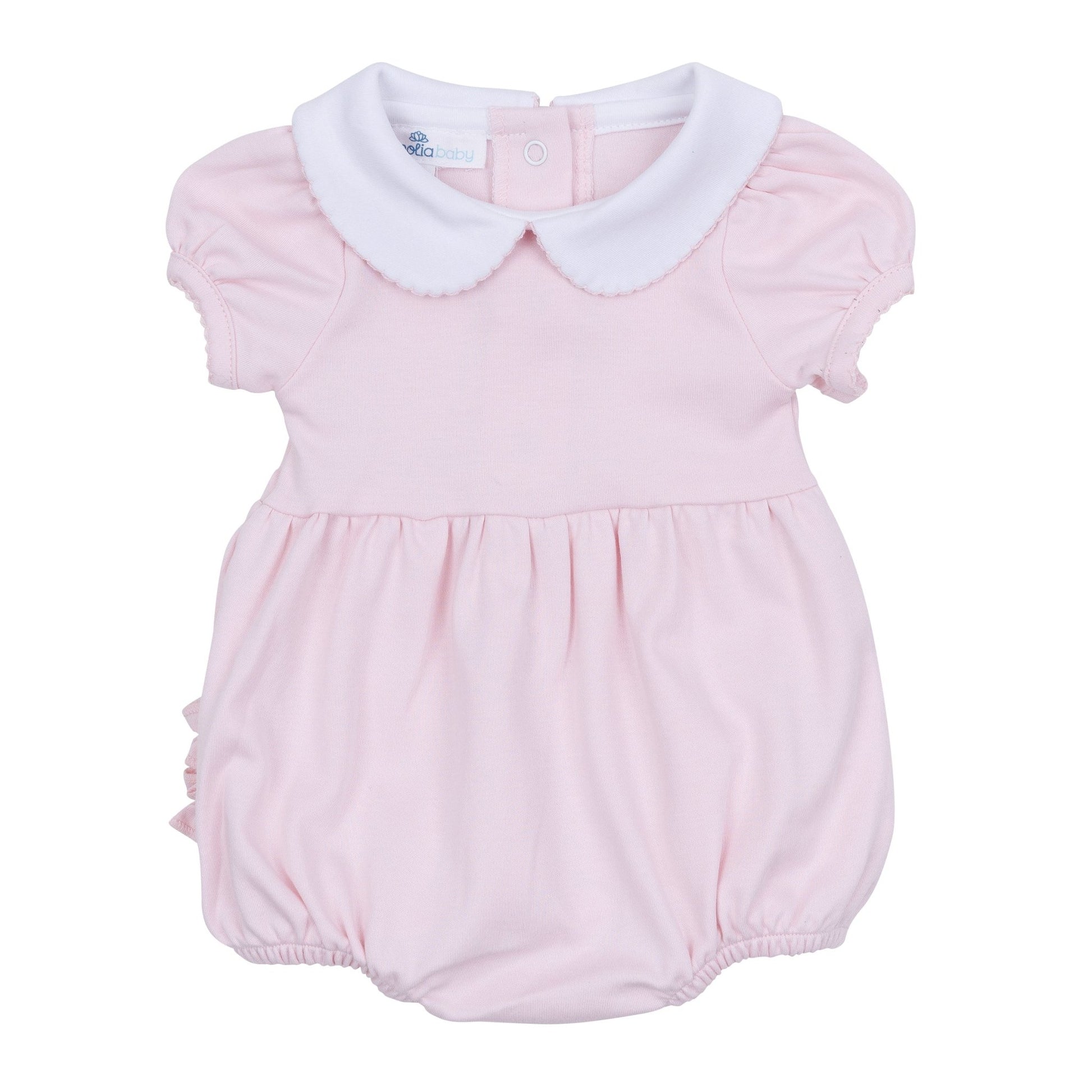 Essentials Solid Collared Ruffle Bubble - Pink - Magnolia BabyBubble