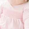 Essentials Solid Pink Smocked Footie - Magnolia BabyFootie