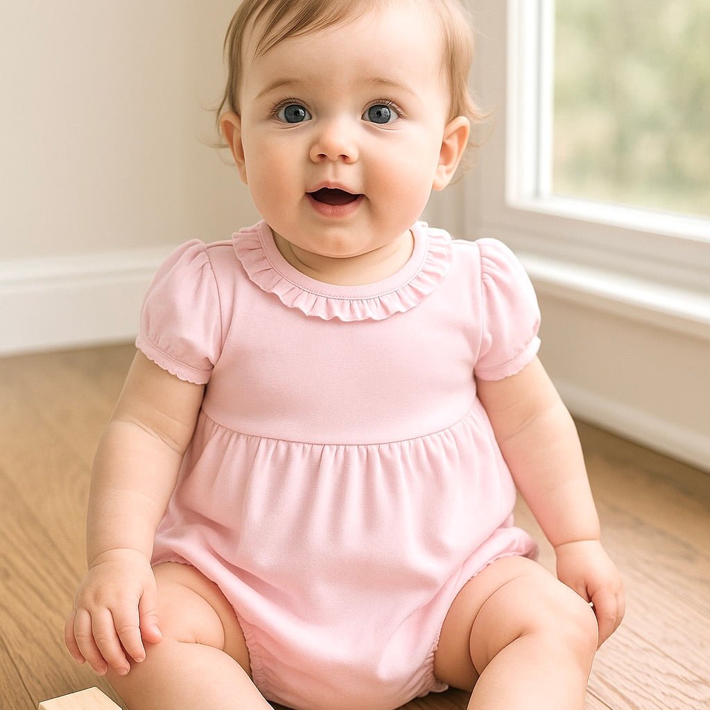 Essentials Solid Ruffle Bubble - Pink - Magnolia BabyBubble