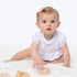 Essentials Solid Smocked Bubble - White Pink - Magnolia BabyBubble