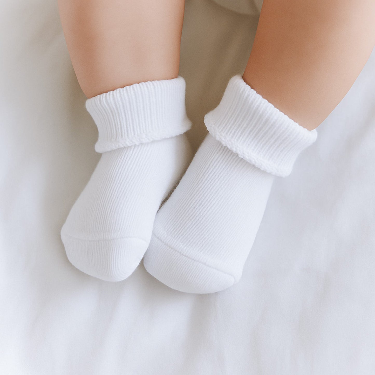 Essentials White Socks - White Trim - Magnolia BabySocks