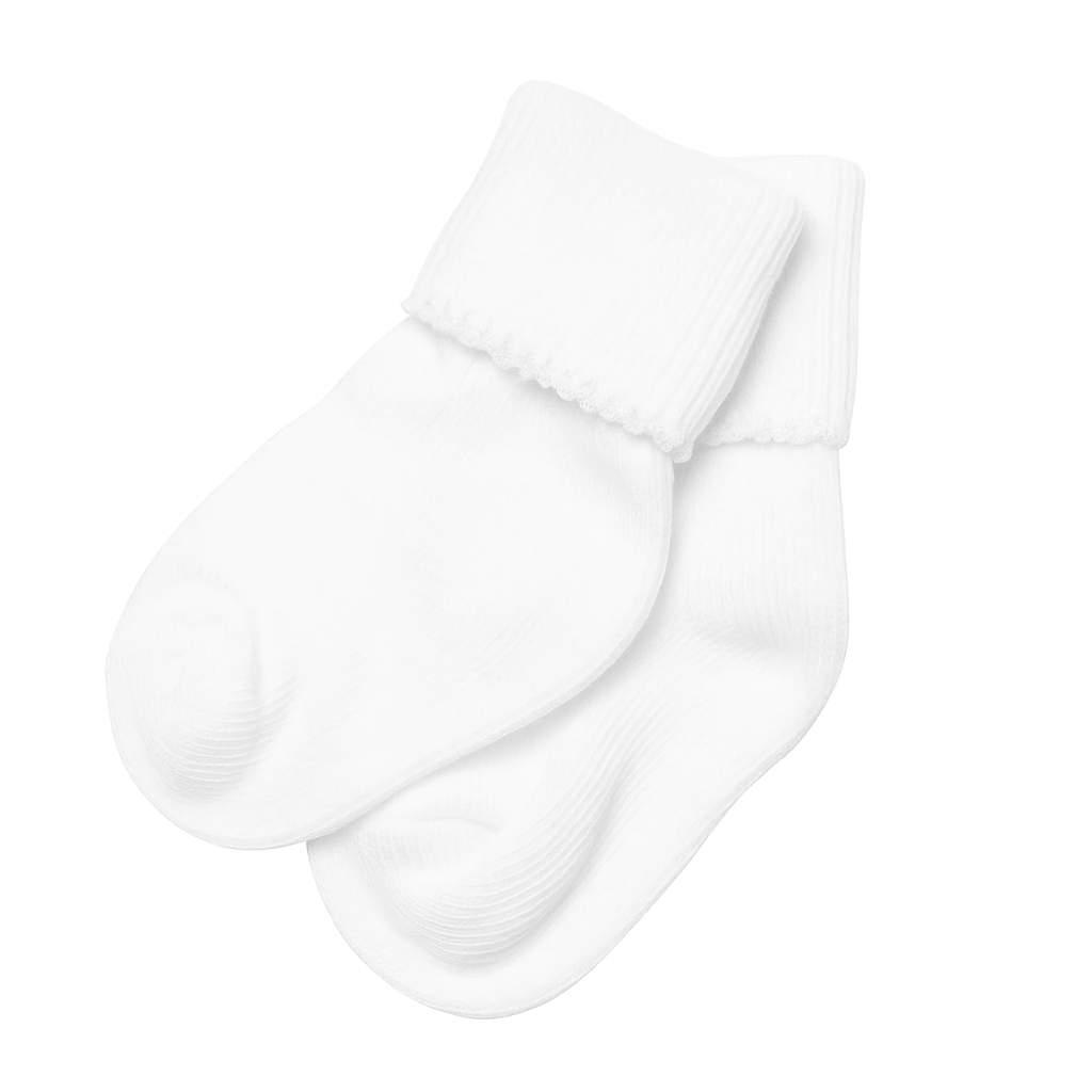 Essentials White Socks - White Trim - Magnolia BabySocks
