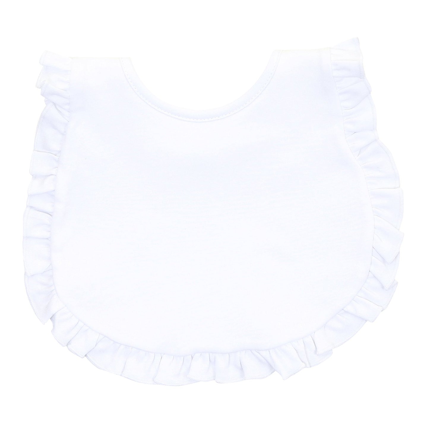 Essentials White Trim Ruffle Bib - Magnolia BabyBib