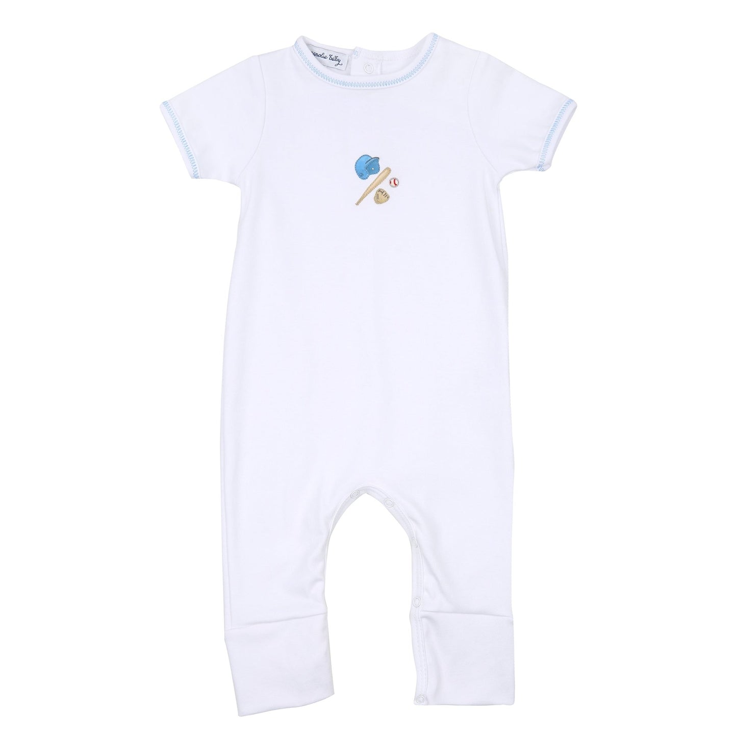 Field of Dreams Embroidered Short Sleeve Playsuit - Magnolia BabyPlaysuit