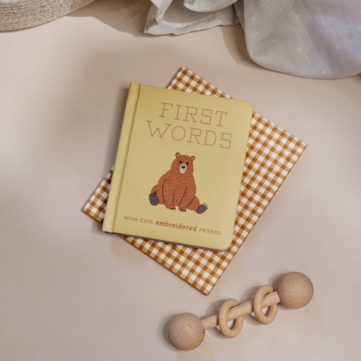 First Words with Cute Embroidered Friends - Magnolia BabyBook