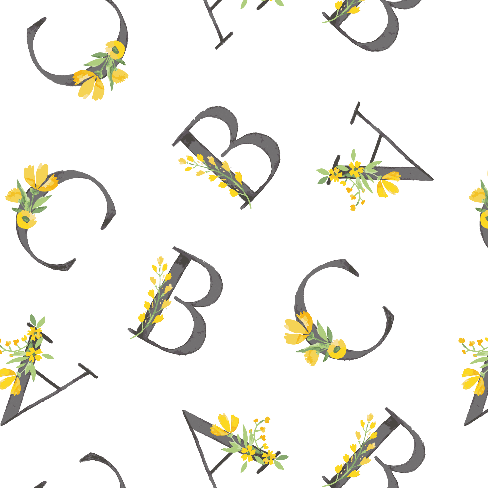 Floral Alphabet Muslin Changing Pad Cover - Magnolia BabyChanging Pad Cover
