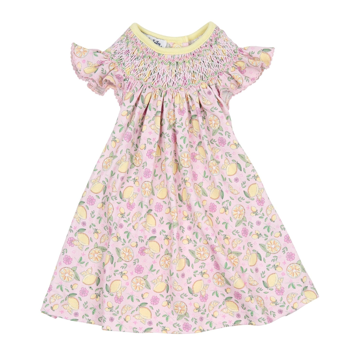 Fresh Lemons Bishop Print Flutters Dress - Magnolia BabyDress