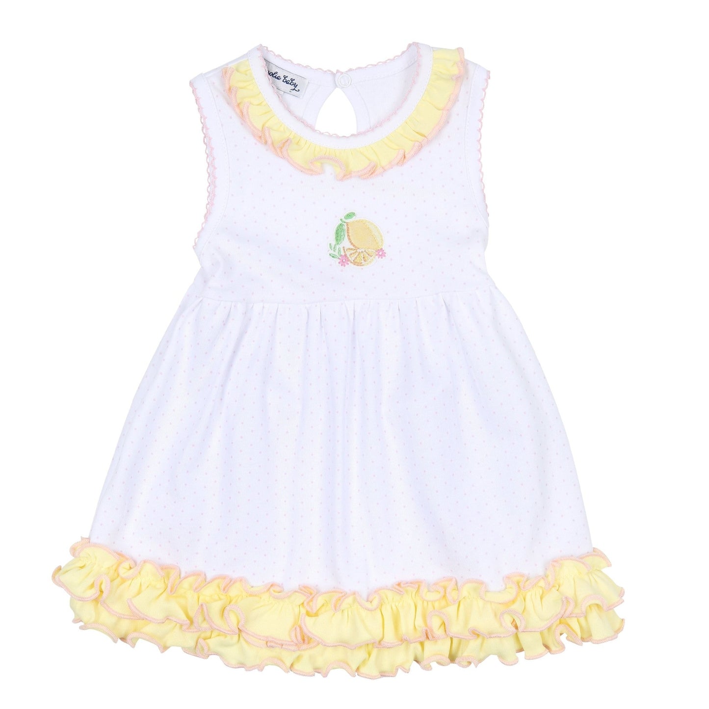 Fresh Lemons Embroidered Sleeveless Dress - Magnolia BabyDress