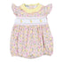 Fresh Lemons Smocked Print Flutters Bubble - Magnolia BabyBubble