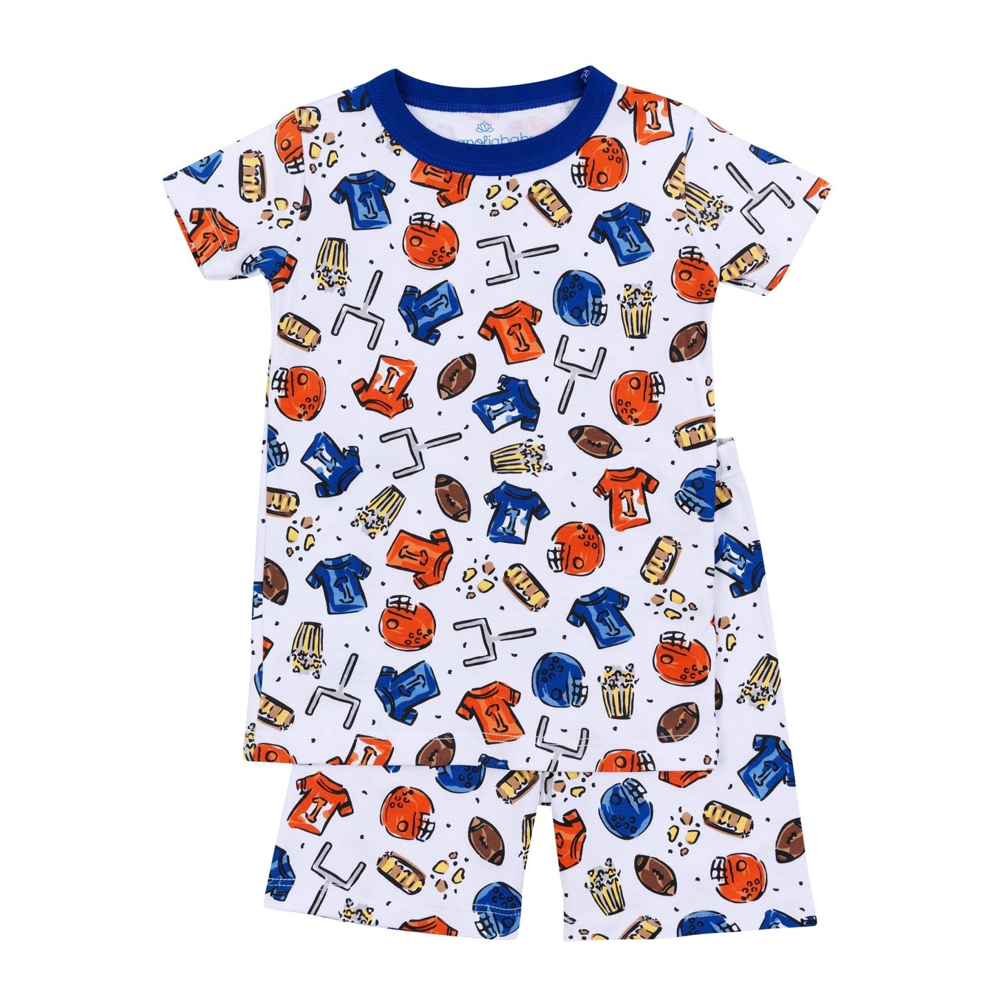 Future Draft Picks Short Pajamas - Orange Blue - Magnolia BabyShort Pajamas