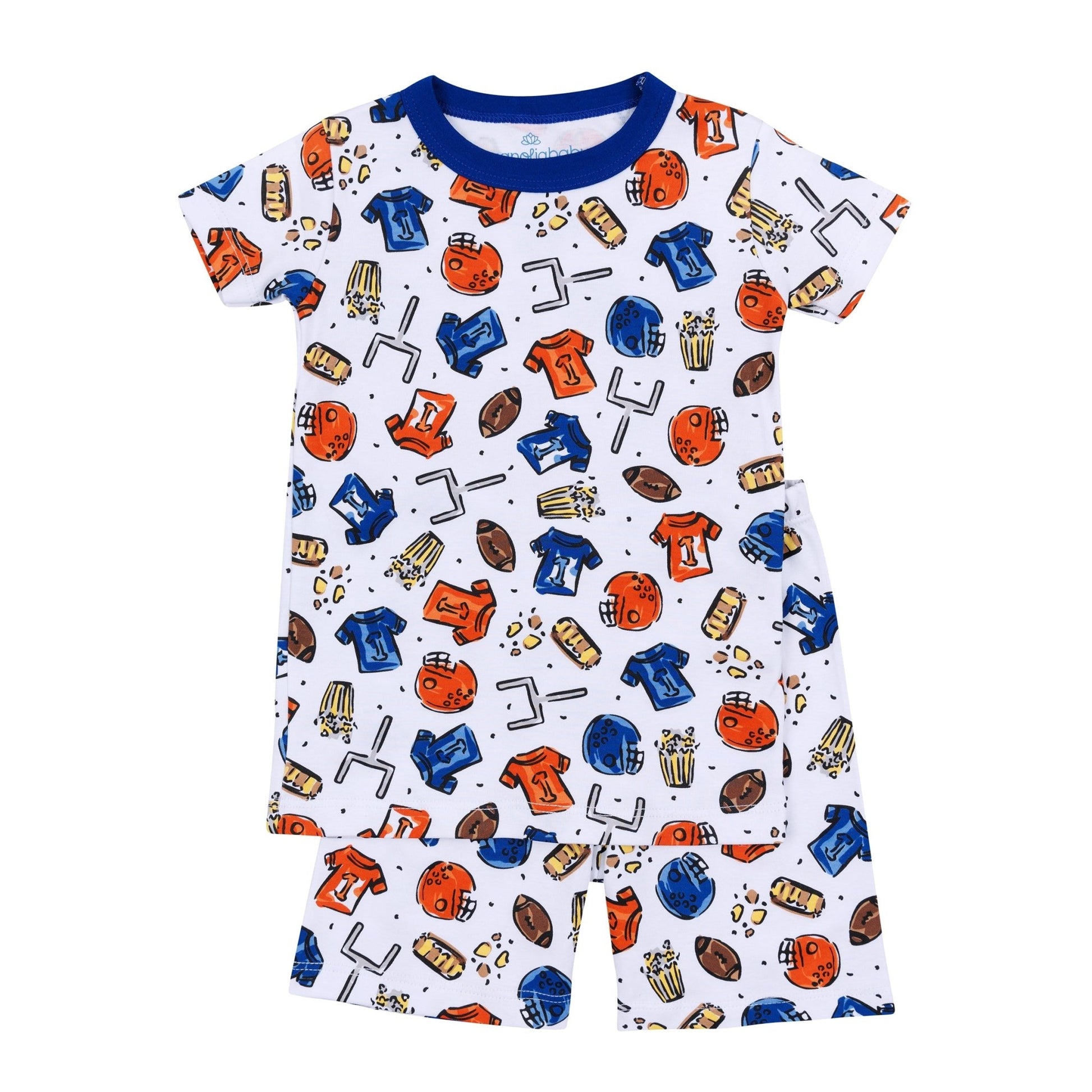 Future Draft Picks Short Pajamas - Orange Blue - Magnolia BabyShort Pajamas