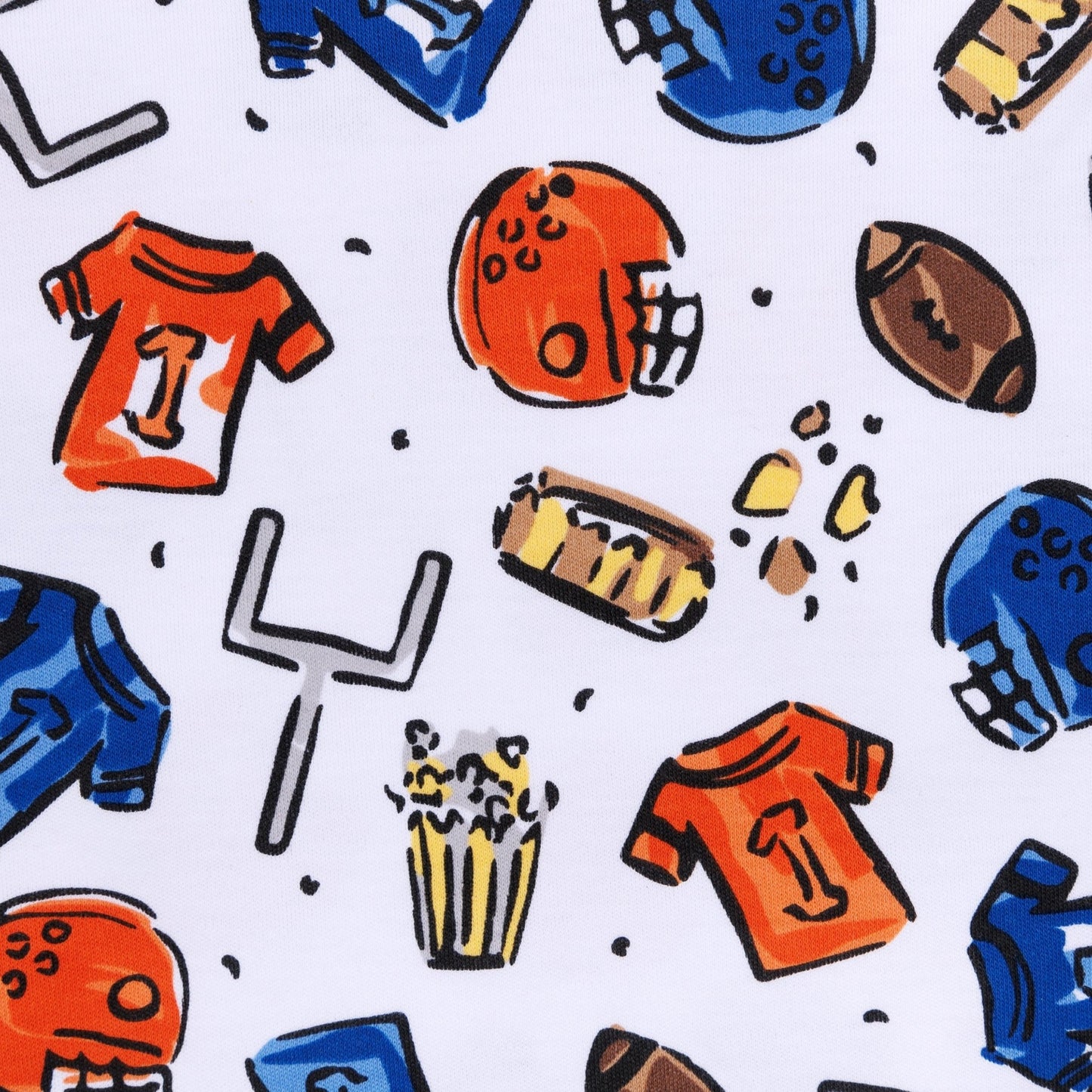 Future Draft Picks Short Pajamas - Orange Blue - Magnolia BabyShort Pajamas