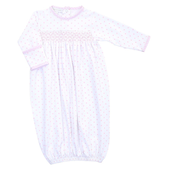 Gingham Basics Smocked Gown in Pink - Magnolia BabyGown