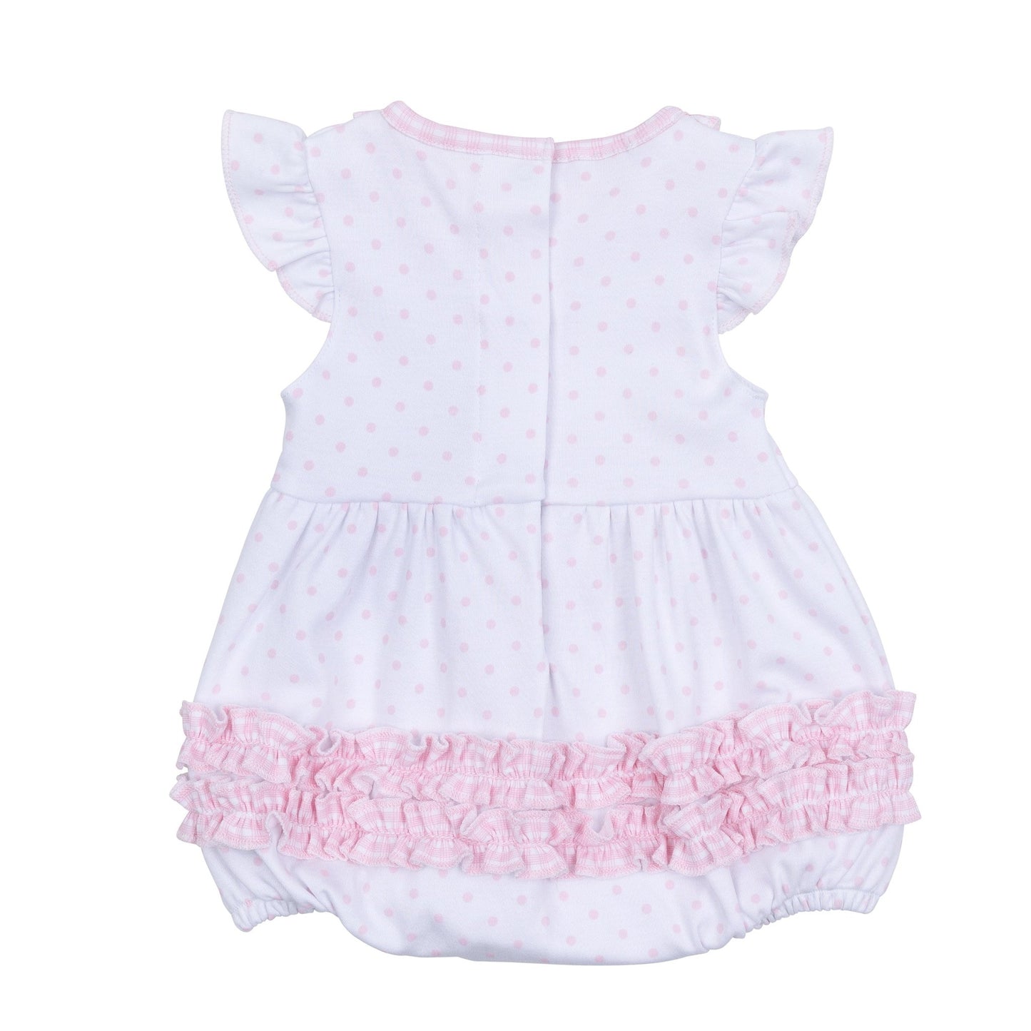 Gingham Dots Ruffle Flutters Bubble in Pink - Magnolia BabyBubble