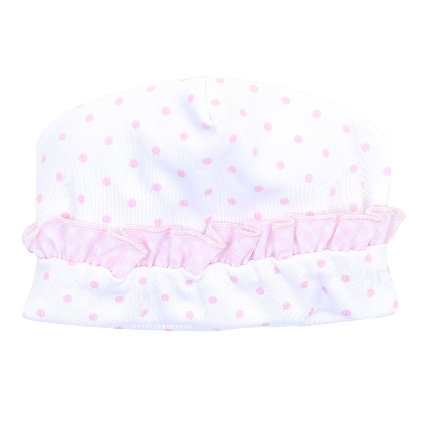 Gingham Dots Ruffle Hat - Pink - Magnolia BabyHat