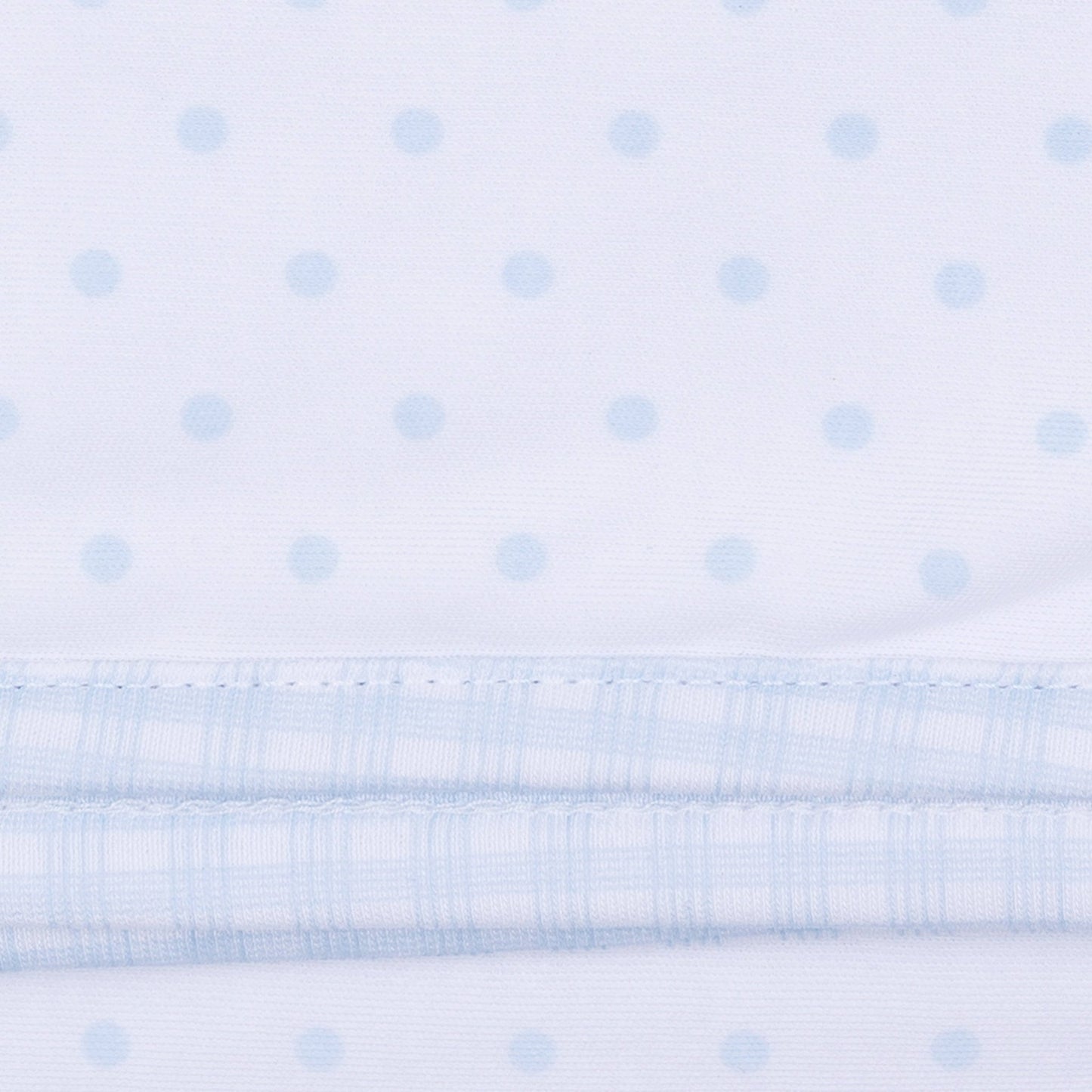 Gingham Dots Zip Footie in Light Blue - Magnolia BabyFootie