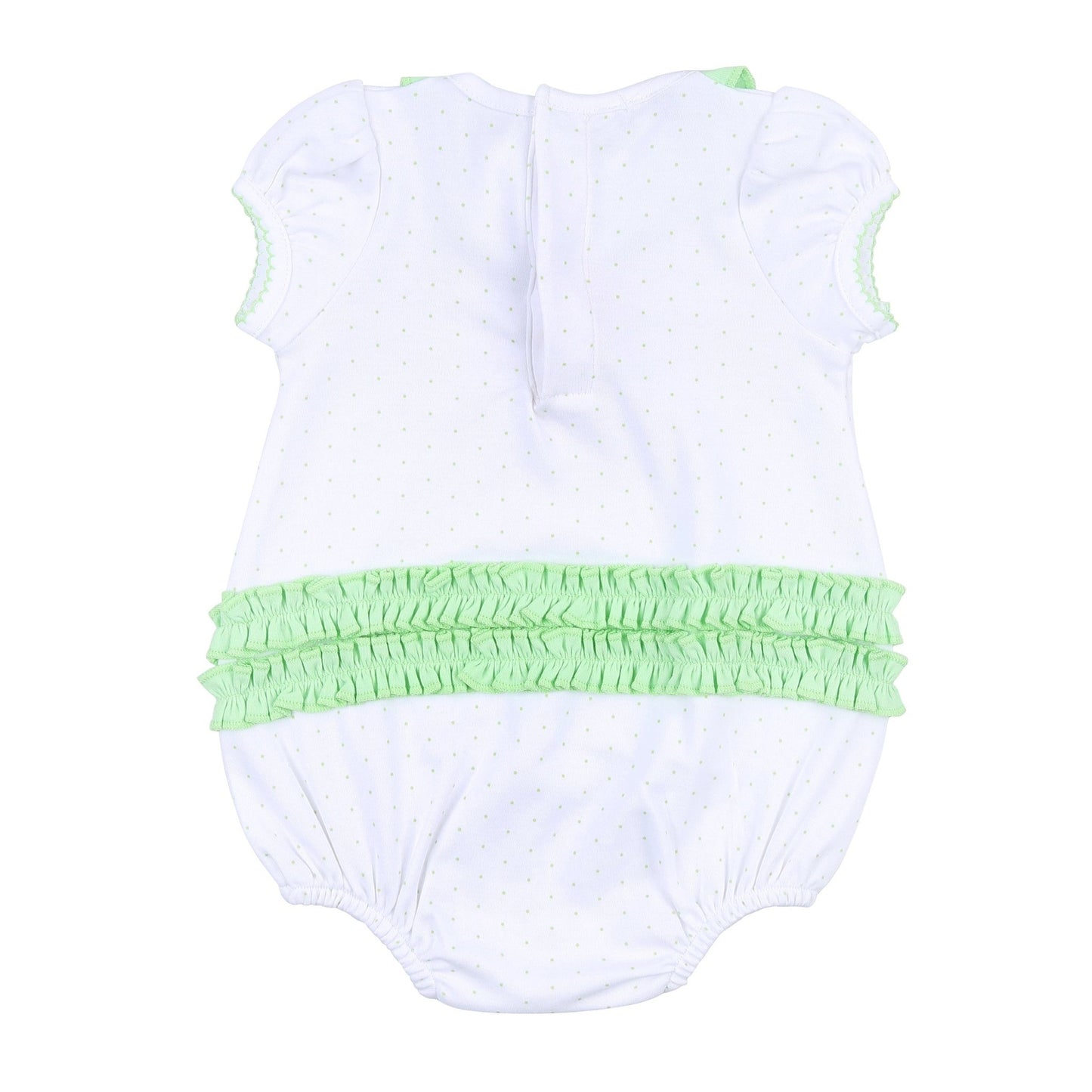Giving Thanks Embroidered Ruffle Short Sleeve Bubble - Magnolia BabyBubble
