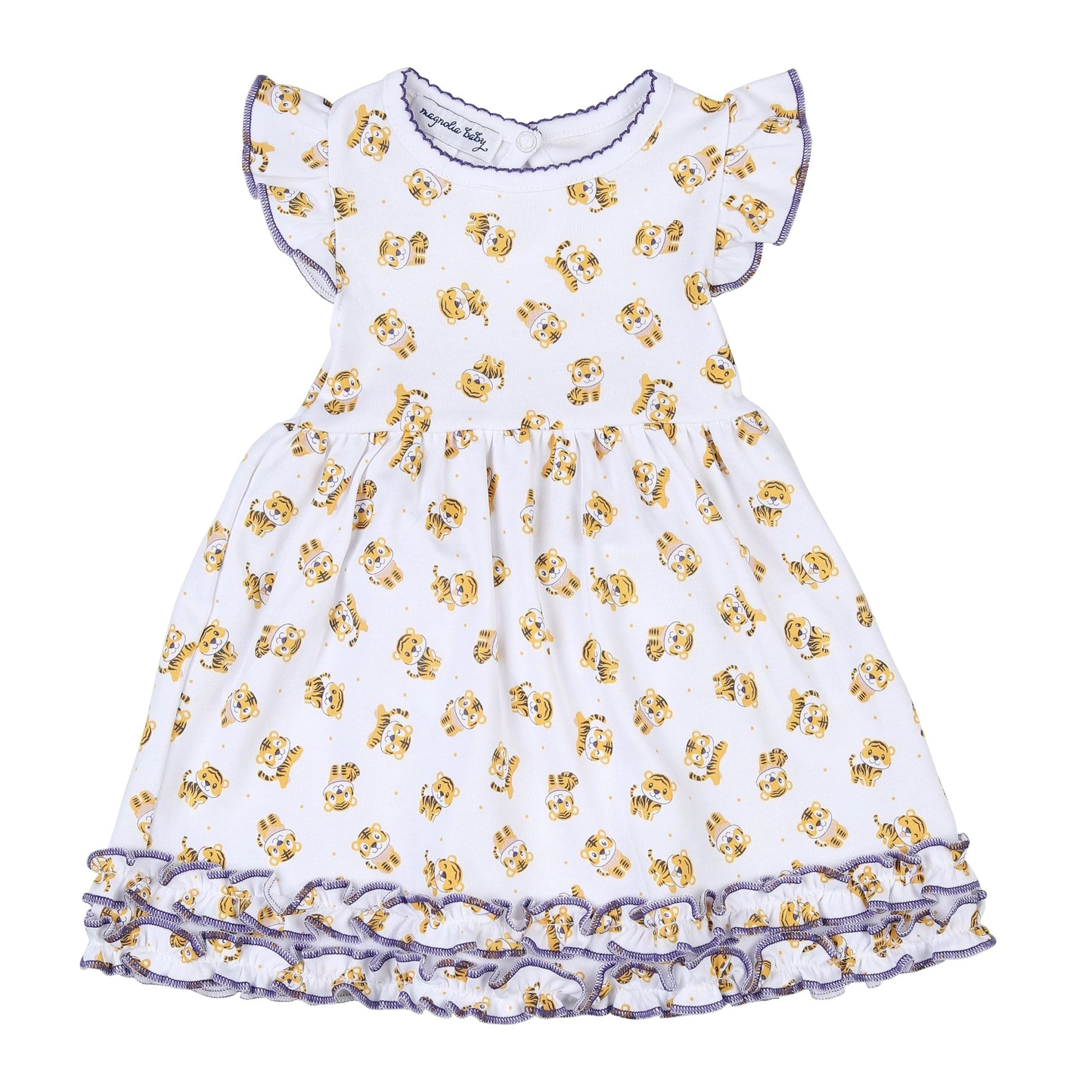 Go Tigers! Yellow Printed Dress - Magnolia BabyDress