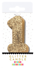 Gold Glitter Number Candle - One - Magnolia BabyParty Supplies