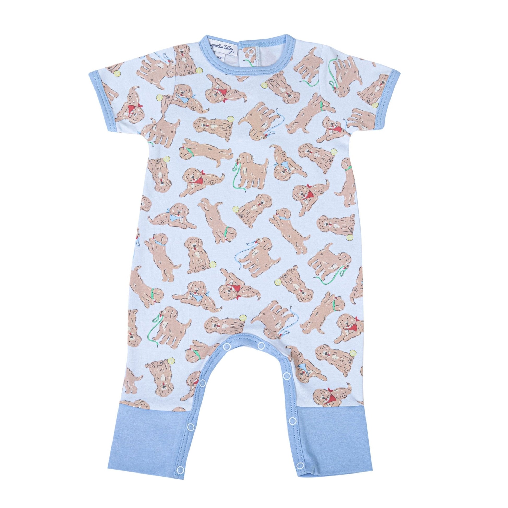 Golden Pup Playsuit - Light Blue - Magnolia BabyPlaysuit