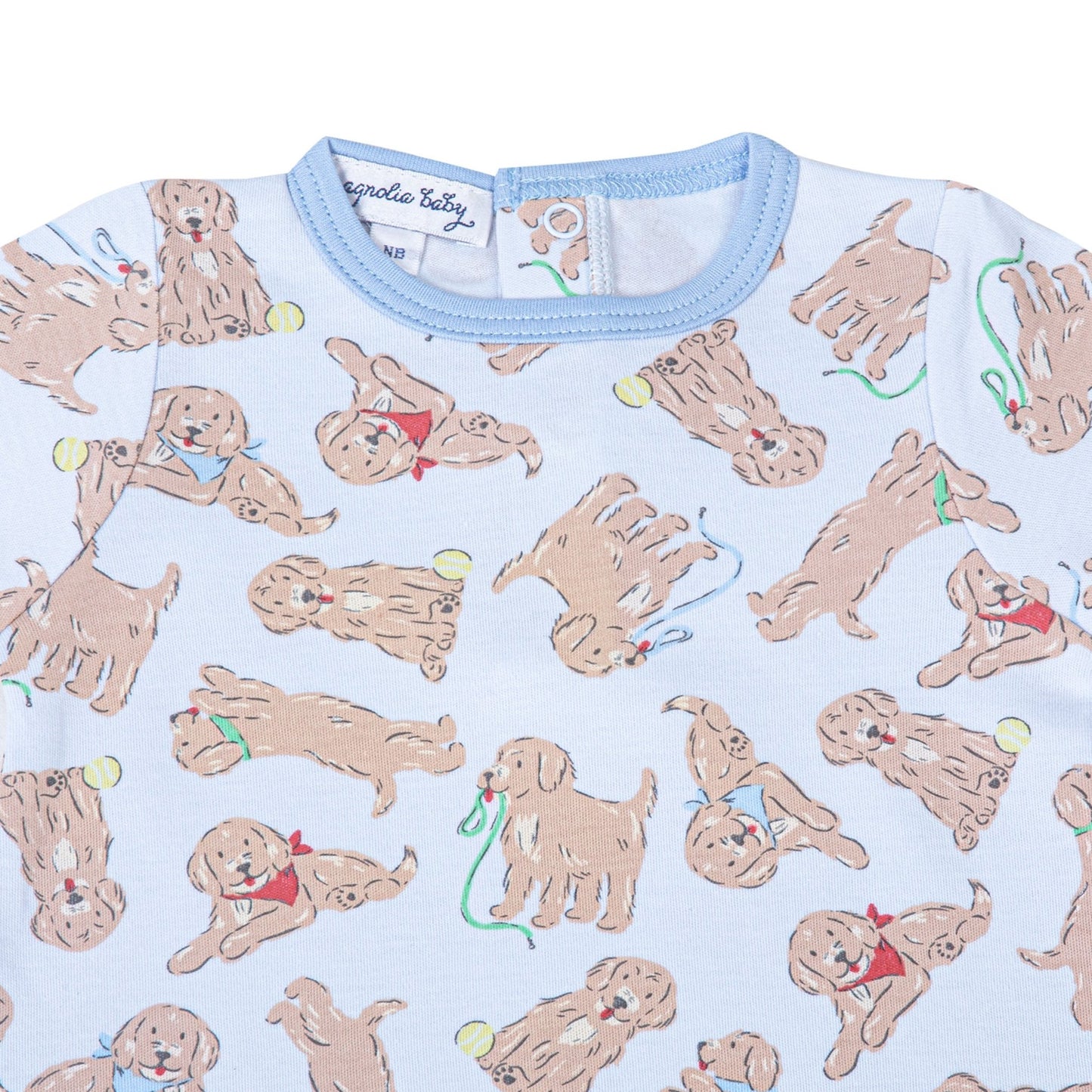 Golden Pup Playsuit - Light Blue - Magnolia BabyPlaysuit