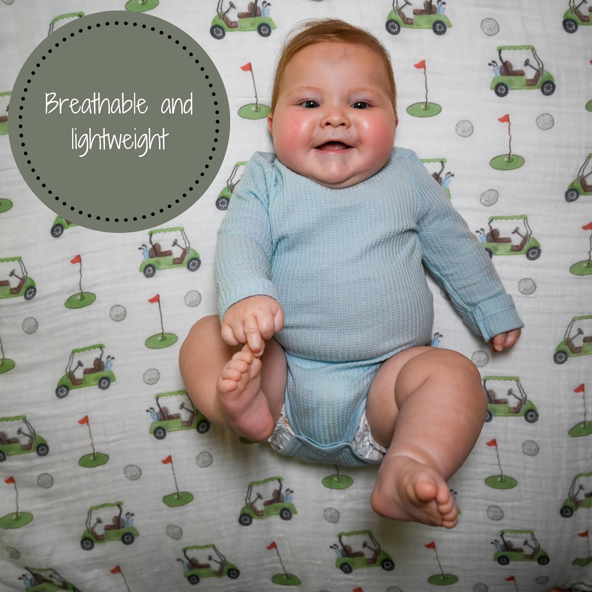 Golf A Round Baby Muslin Swaddle Blanket - Magnolia BabySwaddle Blanket