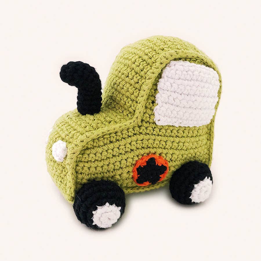 Green Tractor Rattle - Magnolia BabyRattle