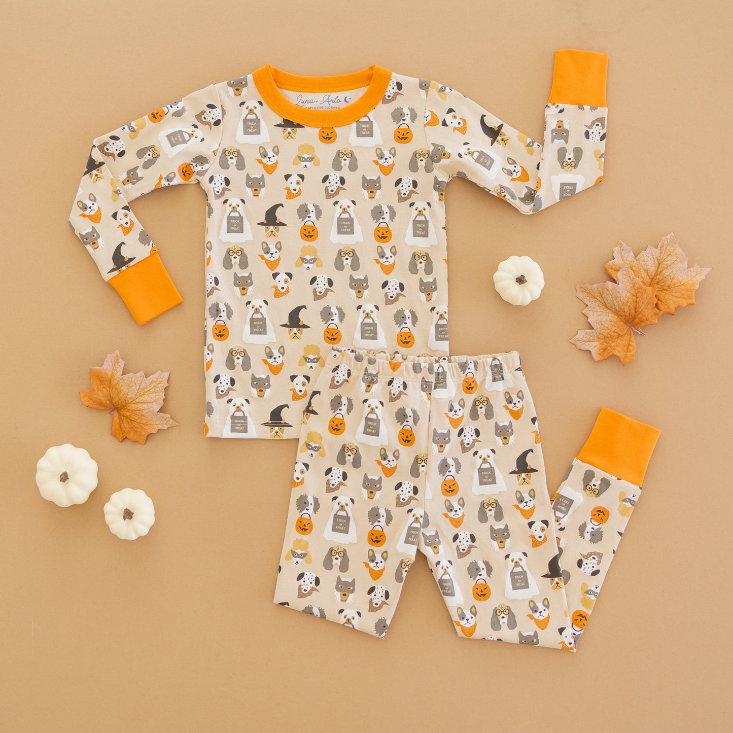 Halloween Hounds Long Pajamas - Driftwood - Magnolia BabyLong Pajamas