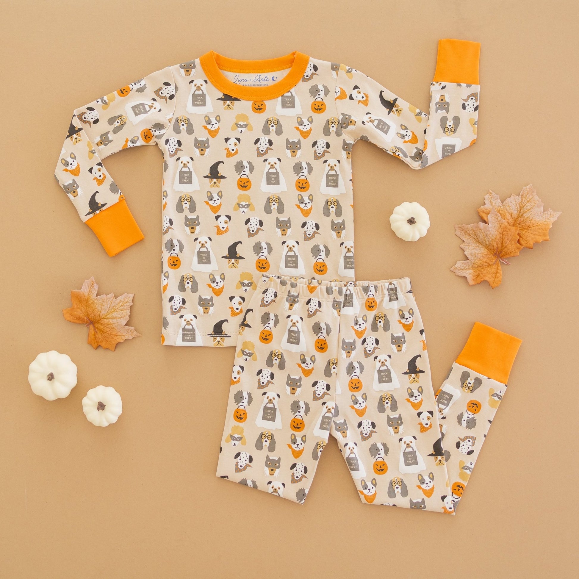 Halloween Hounds Long Pajamas - Driftwood - Magnolia BabyLong Pajamas