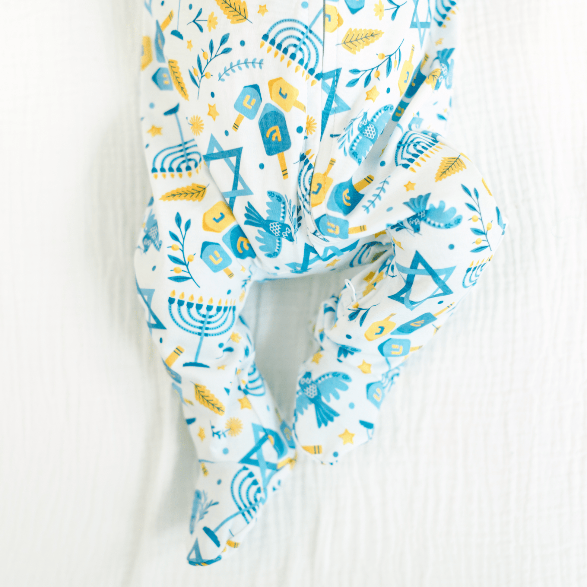 Hanukkah Nights Zip Footie - Magnolia BabyFootie