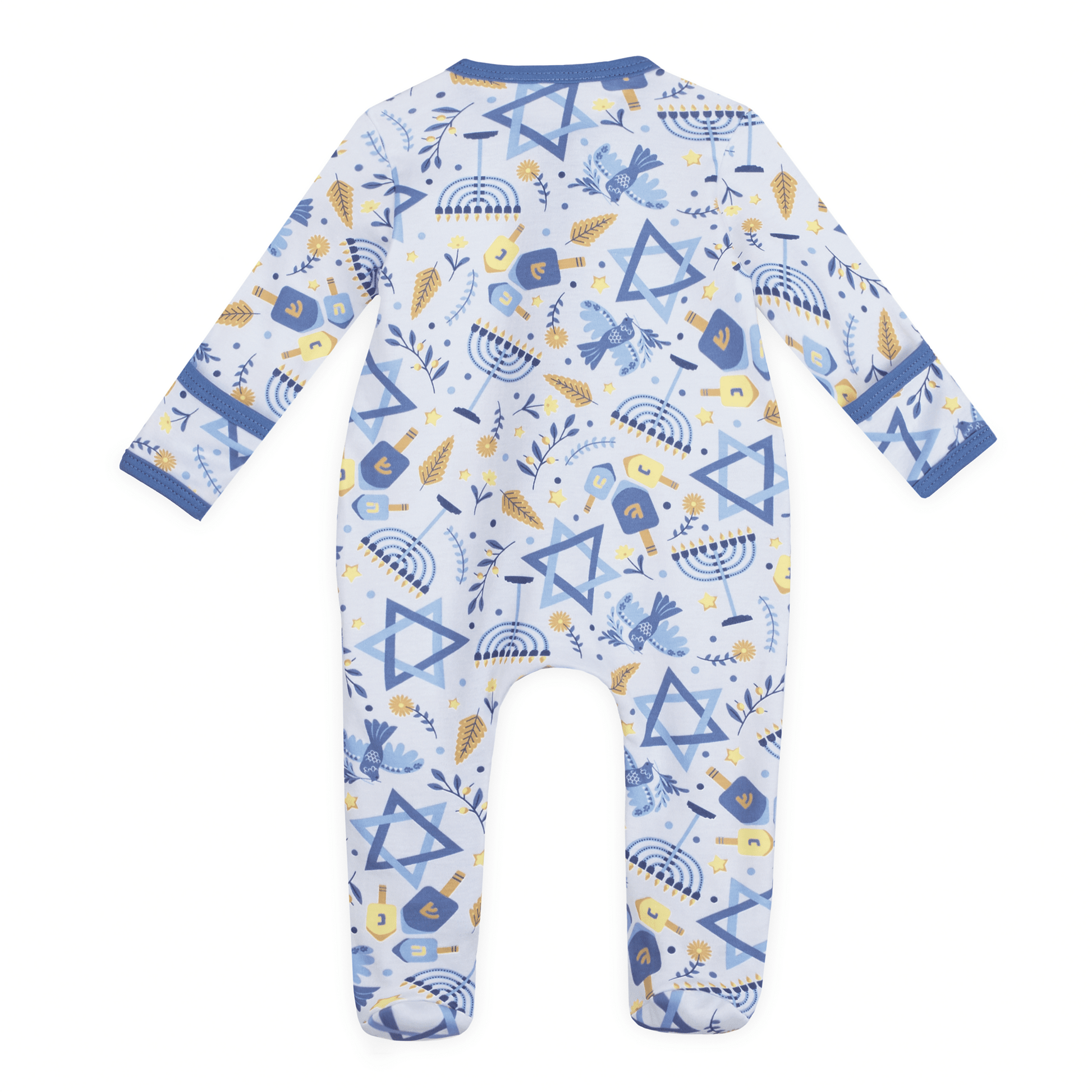 Hanukkah Nights Zip Footie - Magnolia BabyFootie