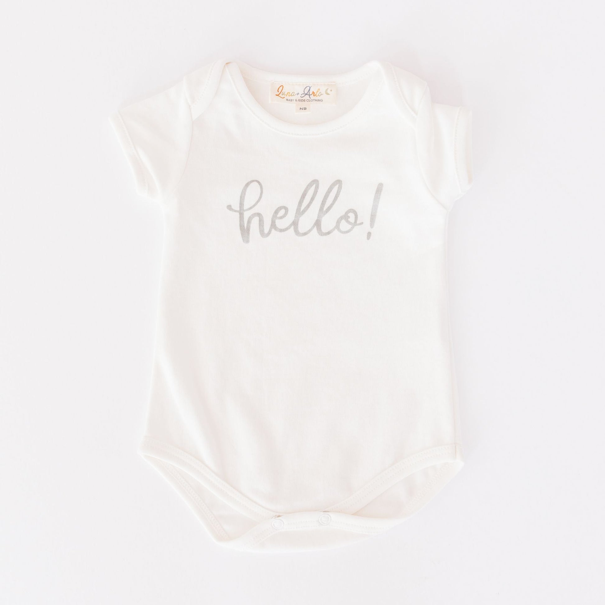 Hello! Bodysuit - Silver by Luna and Arlo - Magnolia BabyBodysuit