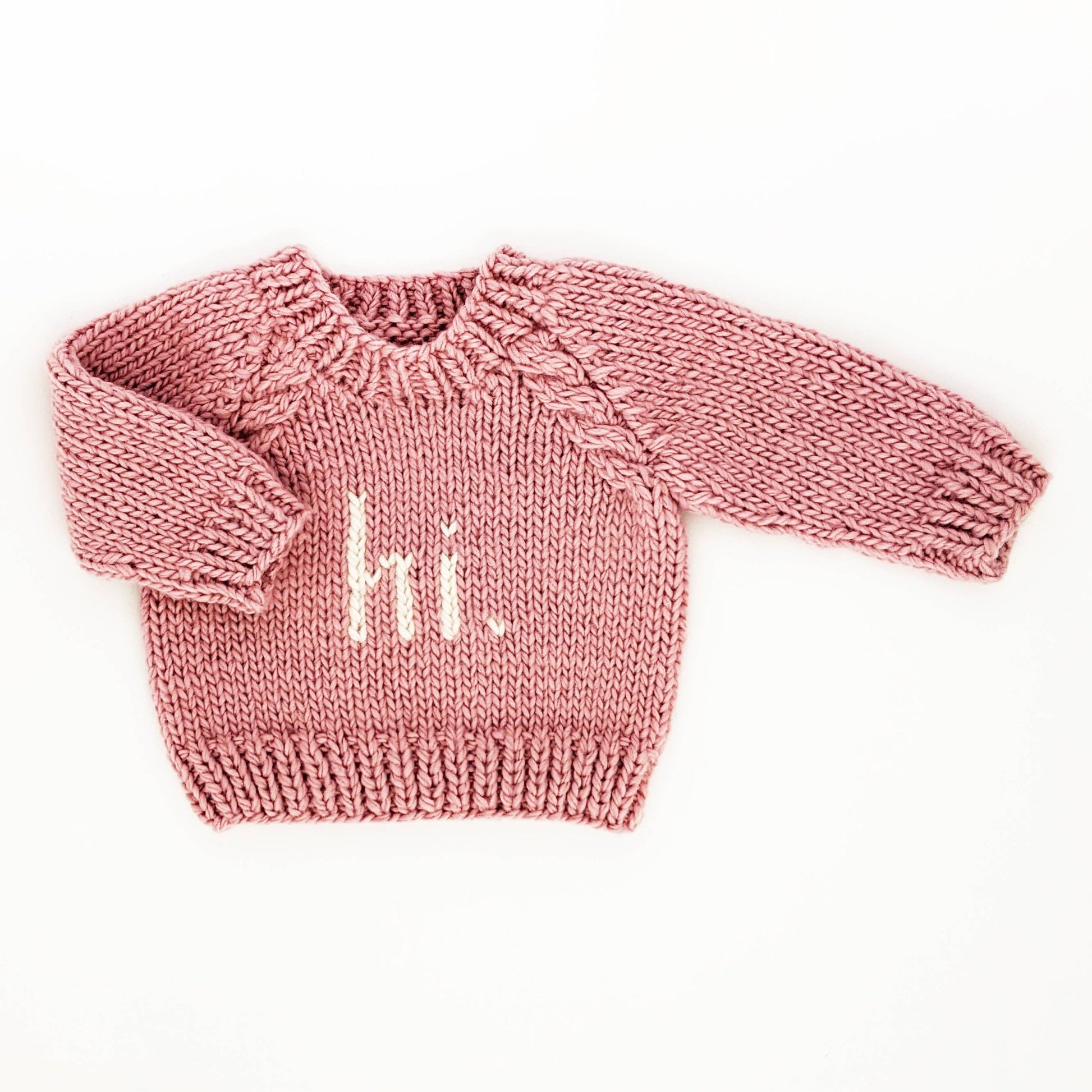 Hi. Crew Neck Sweater - Rosy - Magnolia BabySweater
