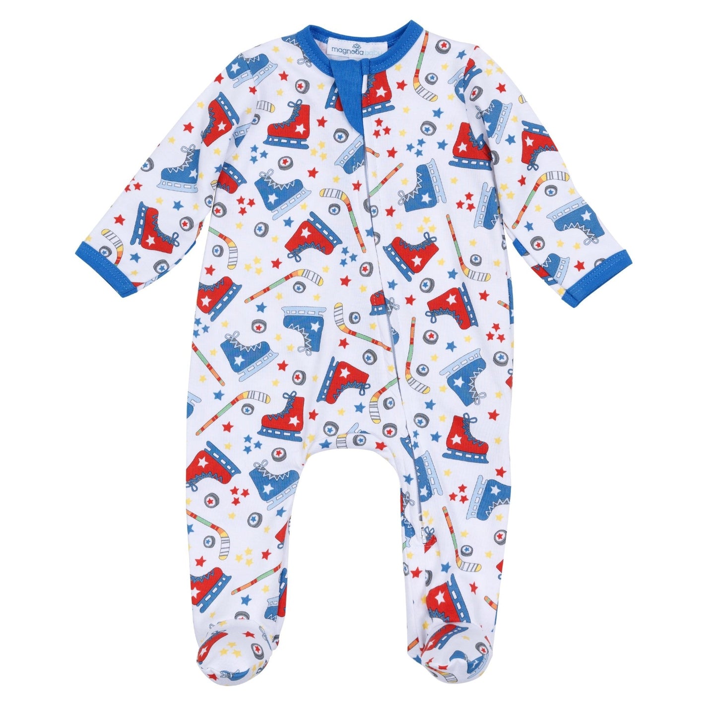 Hockey Star Zip Footie - Magnolia BabyFootie