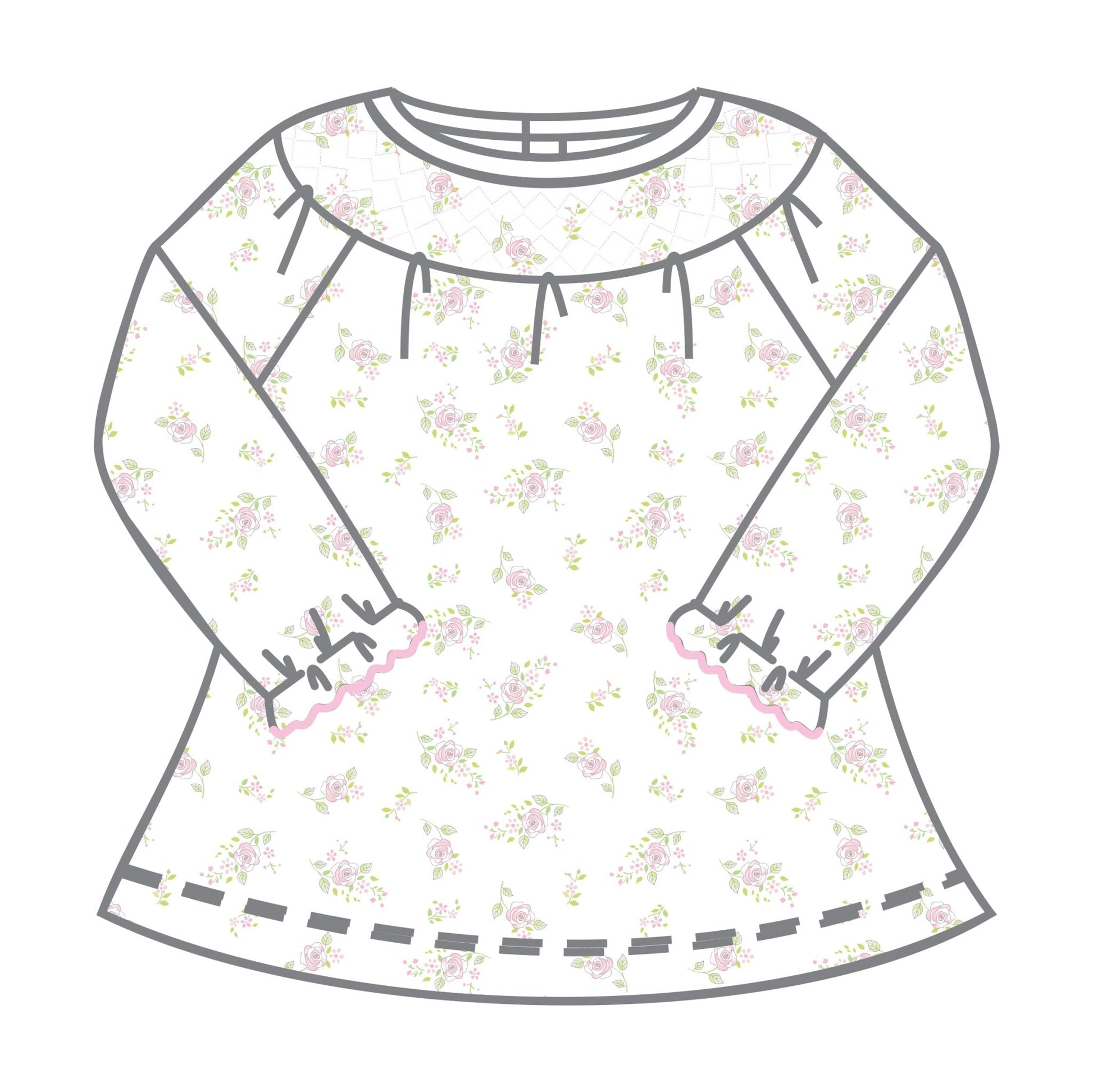 Hope's Rose Bishop Long Sleeve Dress - Magnolia BabyDress