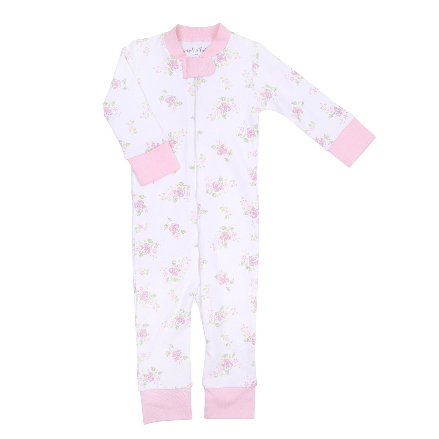 Hope's Rose Zip Pajamas - Magnolia BabyZipper Pajamas