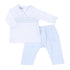 Jessica and Jack Blue Smocked Collared Long 2pc Pant Set Set - Magnolia BabyDiaper Cover