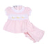 Just Ducky Classics Pink Smocked Ruffle Short Sleeve Diaper Cover Set - Magnolia BabyDiaper Cover