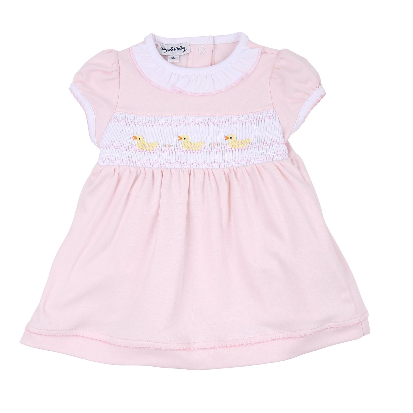 Just Ducky Classics Pink Smocked Short Sleeve Dress Set - Magnolia BabyDress
