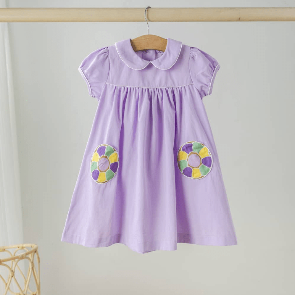 King Cake Pocket Toddler Dress - Magnolia BabyDress