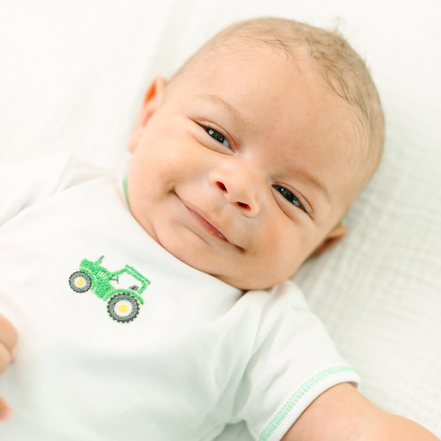 Lil' Green Tractor Embroidered Diaper Cover Set - Magnolia BabyDiaper Cover