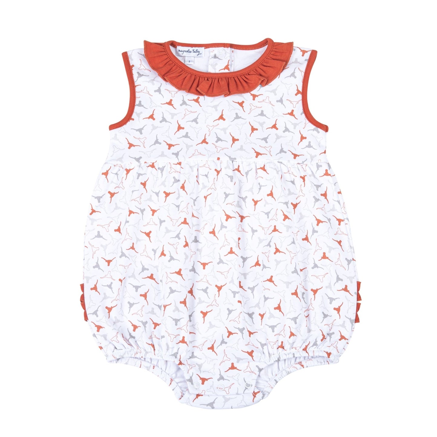 Lil' Longhorn Print Ruffle Bubble - Magnolia BabyBubble