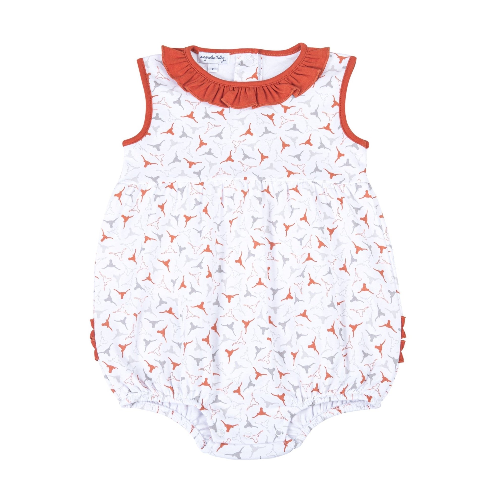 Lil' Longhorn Print Ruffle Bubble - Magnolia BabyBubble