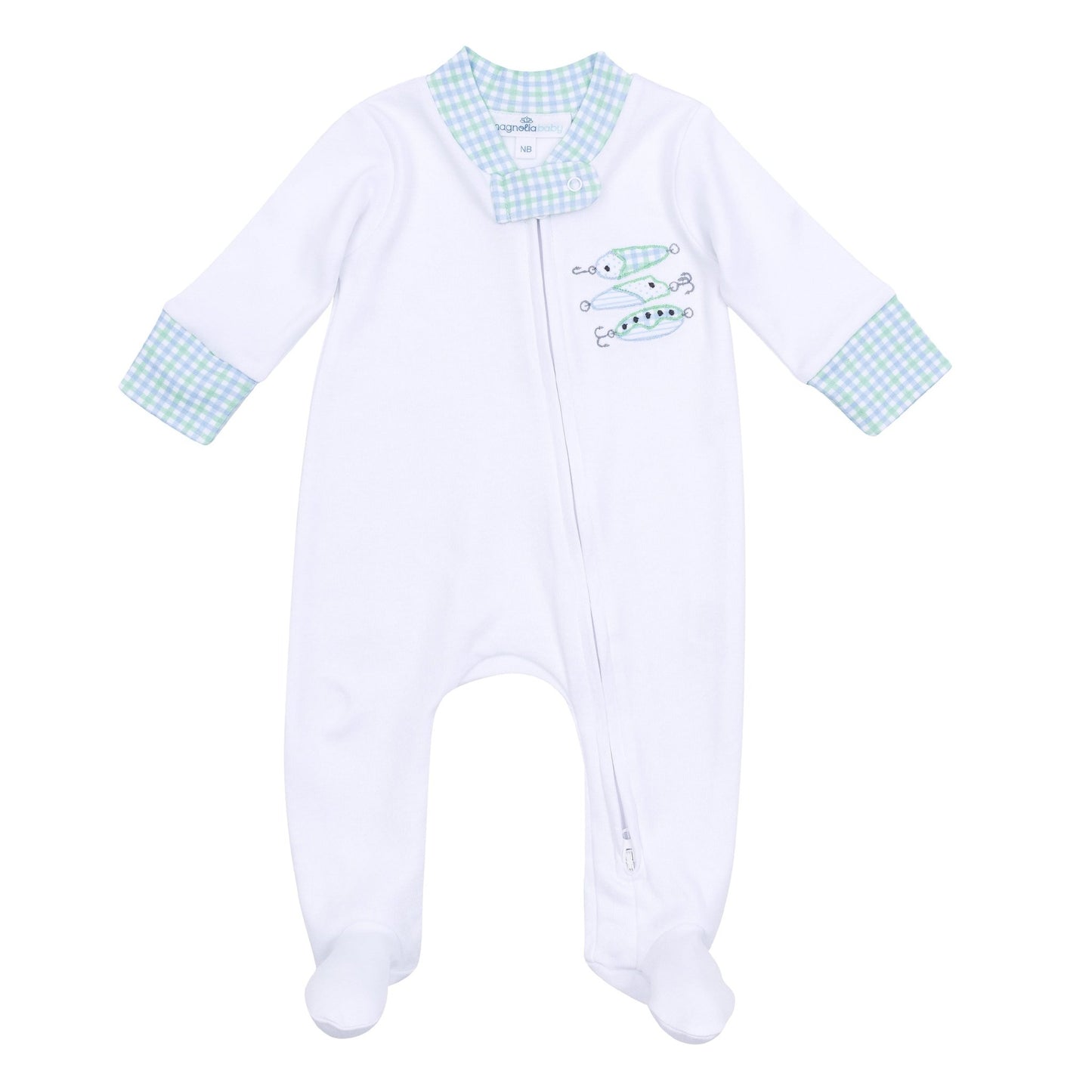 Lil' Lures Applique Zip Footie - Magnolia BabyFootie