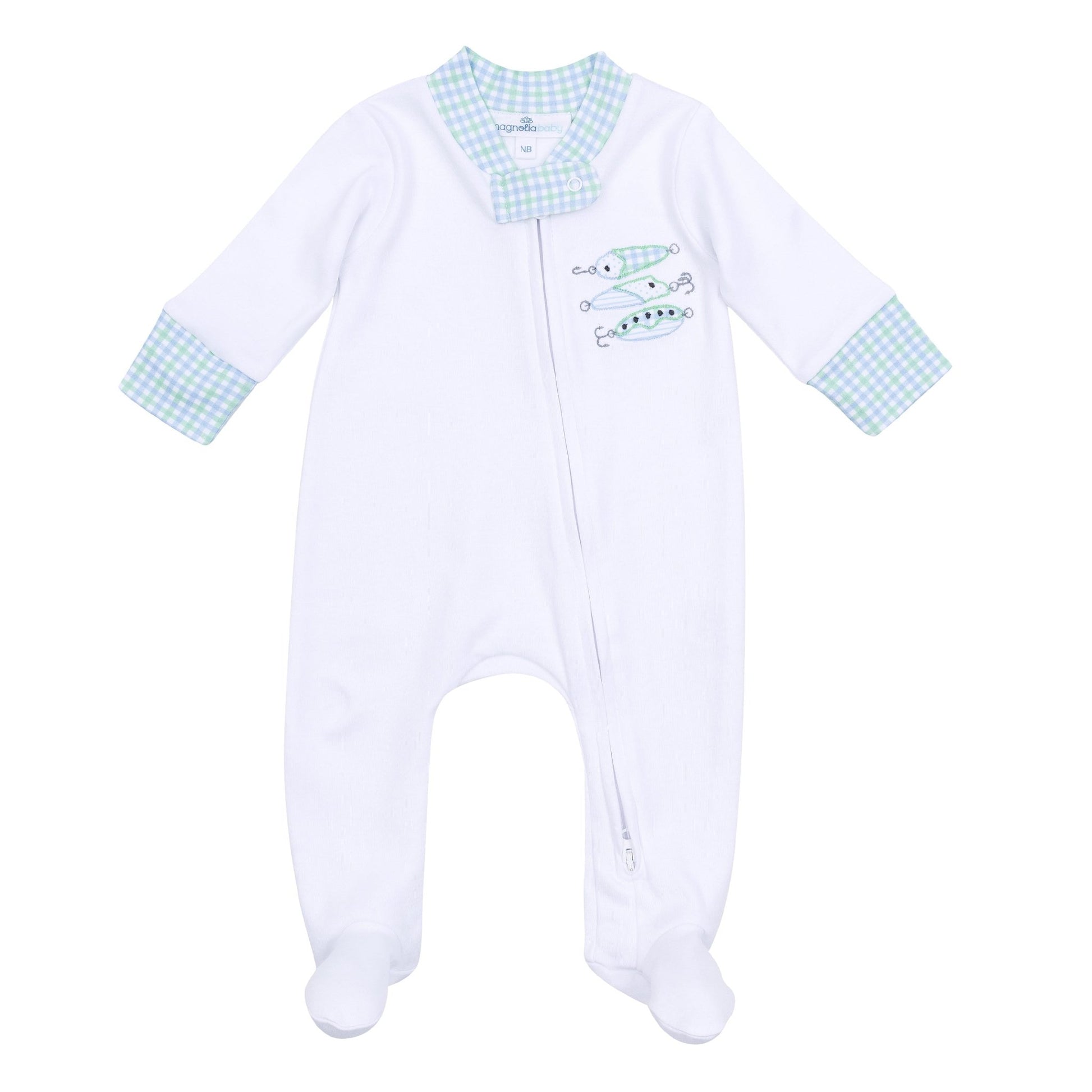 Lil' Lures Applique Zip Footie - Magnolia BabyFootie